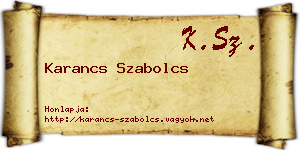 Karancs Szabolcs névjegykártya